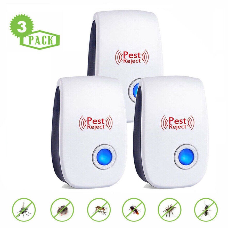 SET DE 3 REPELENTES ULTRASONICOS DE INSECTOS Y ROEDORES NUEVOS OEM